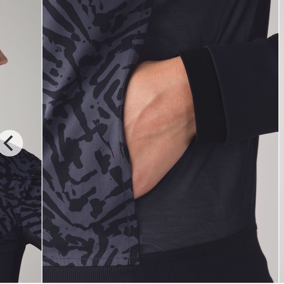 Lululemon Noir Jacket Sz 8 Lightweight, Thumbholes, Mesh, Black Animal Print - Picture 6 of 14